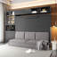 Grand lit escamotable mural avec canapé, tablettes USB et gris clair (VIEUX SKU: LP000764AAE)-88416622