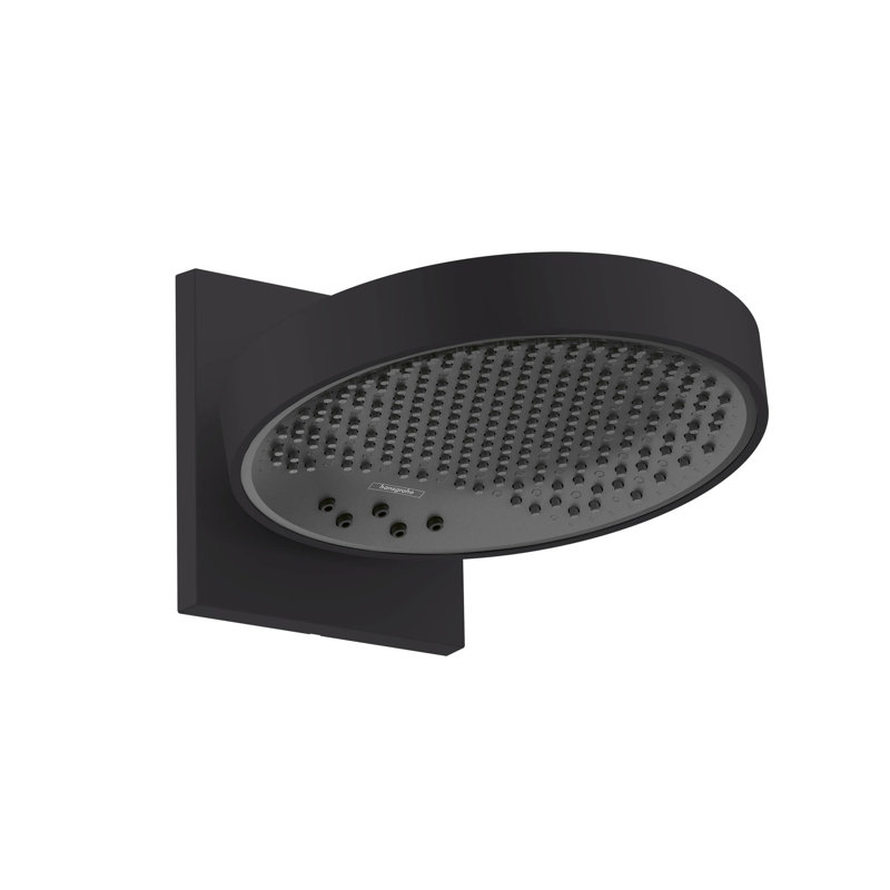 Hansgrohe Rainfinity Shower Head 250 with Wall Connector Trim, Matte Black, 1.75 GPM
