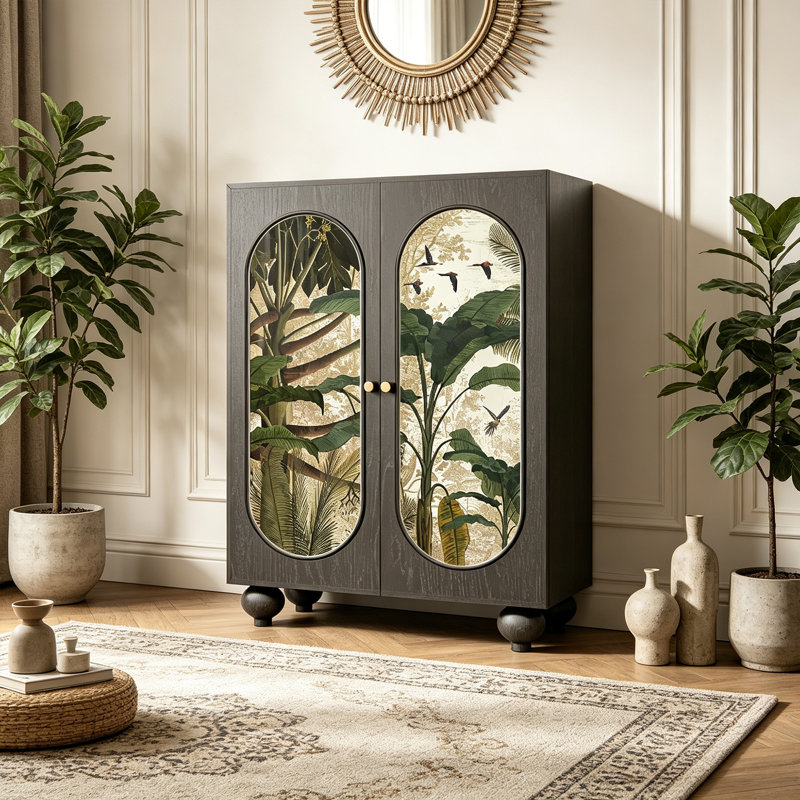 Armoire d'appoint de rangement en bois massif