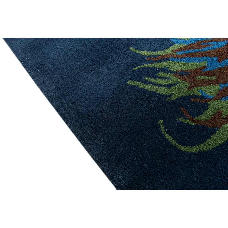 Tapis carré bleu marine Noell