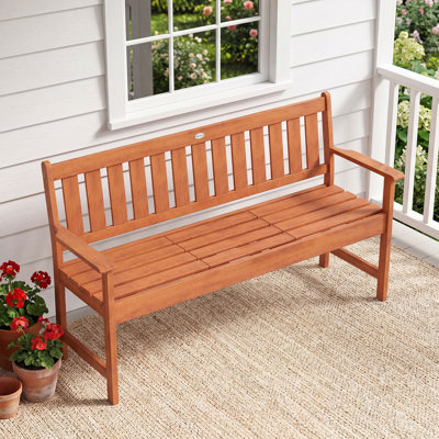 Banc de jardin en bois 59 po avec table centrale escamotable, dossier et accoudoirs 59 po