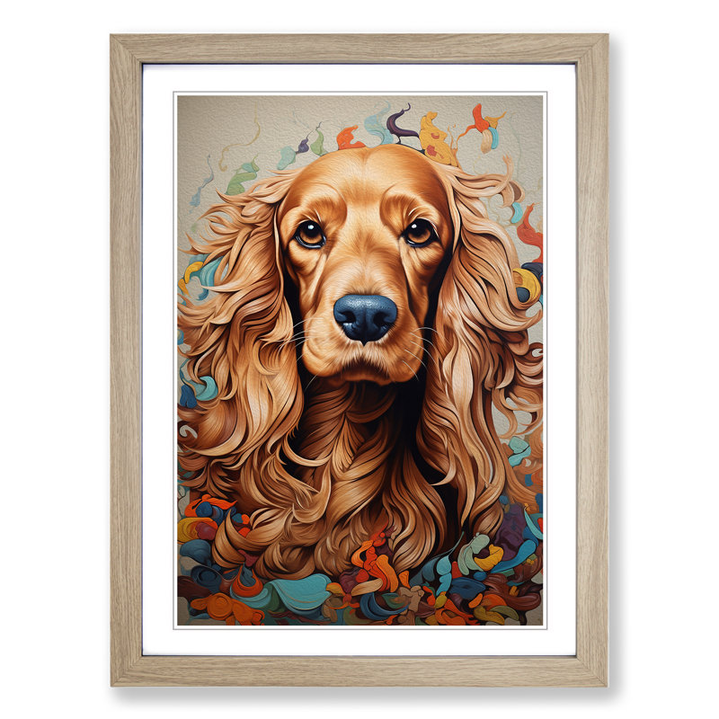 Single Picture Frame Print on Wood, 34cm H x 25cm W, Oak Framed