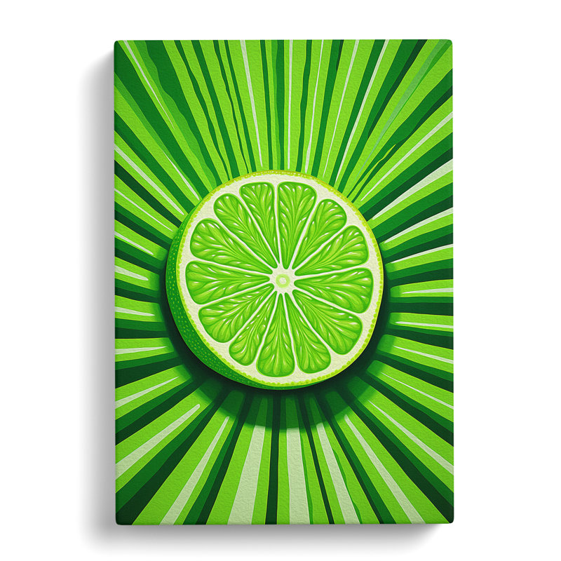 Lime Fruit Op - No Frame Print, 60cm H x 40cm W x 3cm D