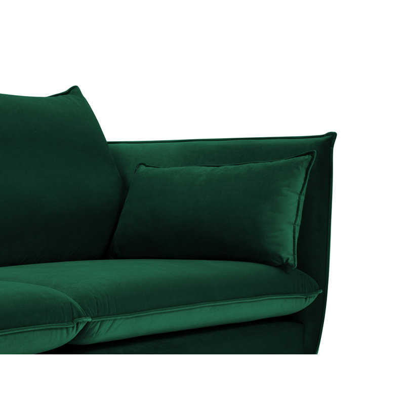 Adoraim 4 Seater Polyester Sofa, Gold, Green, 158Cm