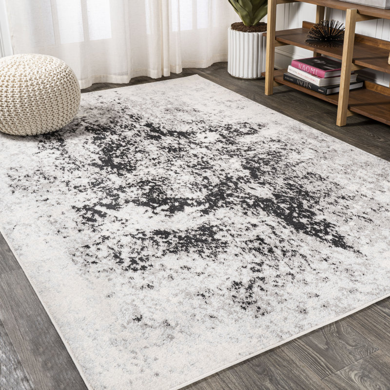 Tapis crème / gris Bettencourt, Rectangle 5 pi 3 po x 7 pi 6 po