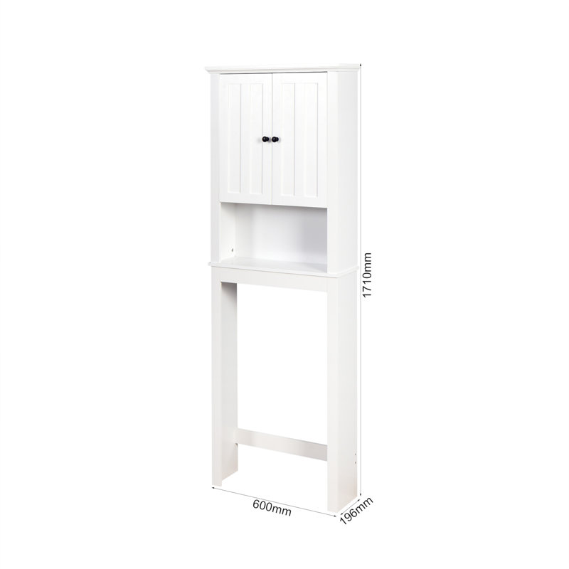 White Engineered Wood Adjustable Over-the-Toilet Storage Cabinet