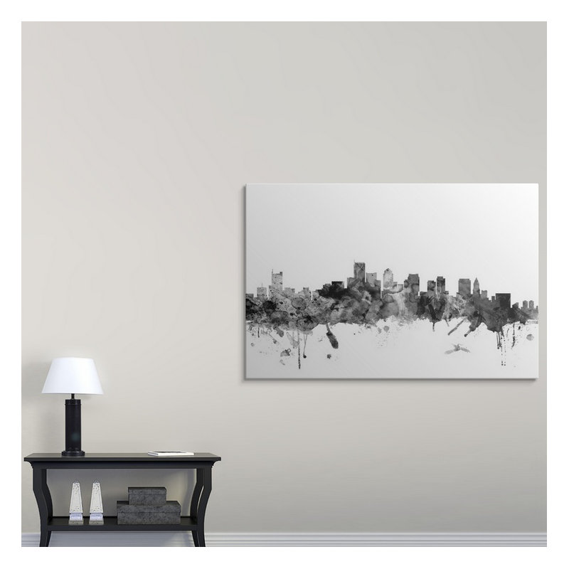 Francy " Boston Massachusetts Skyline " by Michael Tompsett, 32" H x 48" W x 1.5" D, Canvas