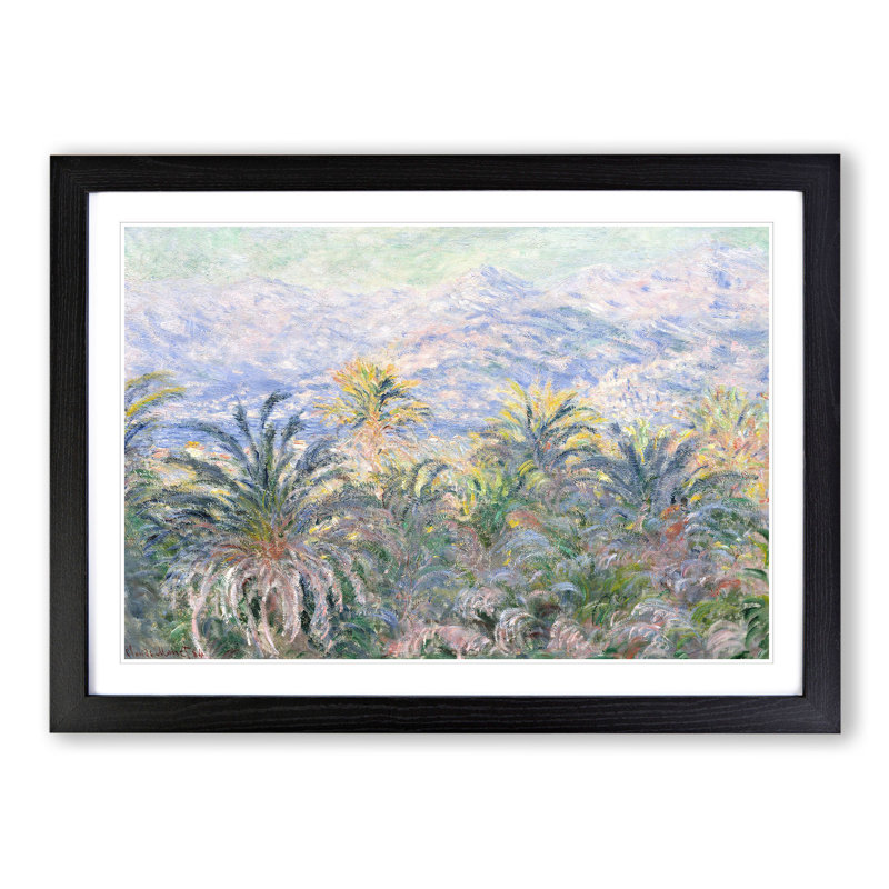 Palm Trees at Bordighera by Claude Monet - Framed Print, 27cm H x 36cm W x 2cm D, Black Framed