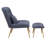 Roemello Upholstered Slipper Chair with Ottoman-290688627