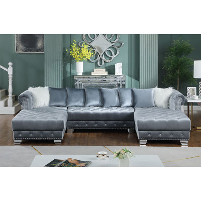 Florestan Velvet U-Shaped Sectional Symmetrical