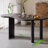 Black Free form Solid Wood Dining Table-726451864