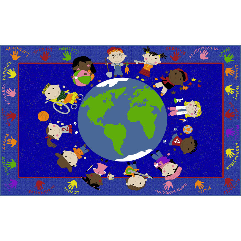 Tapis de classe KidCarpet World, Rectangle 6 pi x 8 pi 6 po