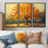 «Orange Autumn Whisper Tree American Basswood I», ensemble de reproduction d'art mural