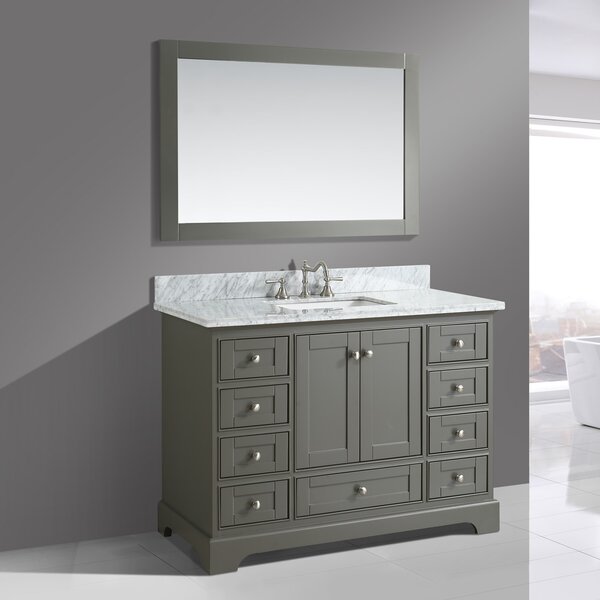 Charlton Home® Castellanos 48'' Single Bathroom Vanity with Marble Top ...