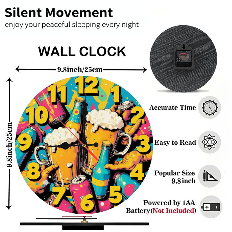 horloge à bière design coloré et vibrant