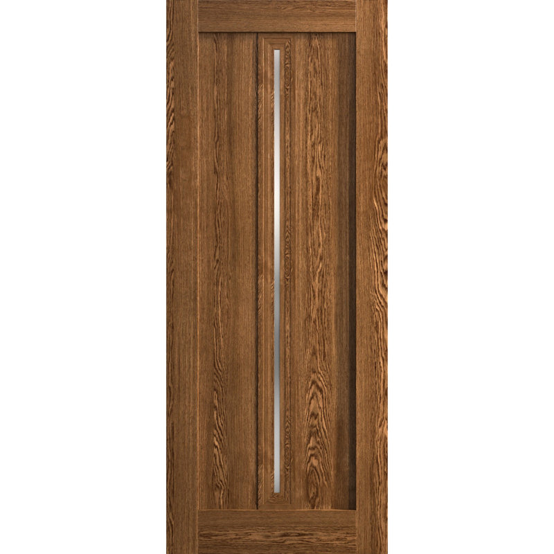 Panneau de porte à dalle | Ego 5014 | Portes en placage de bois | Pochette coulissante à poche, 24 po x 80 po, Chêne cognac