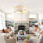 20" 7-Blade Farmhouse Caged Ceiling Fan with Light, 6 Speeds Fandelier Ceiling Fan Drum Ceiling Fan for Bedroom