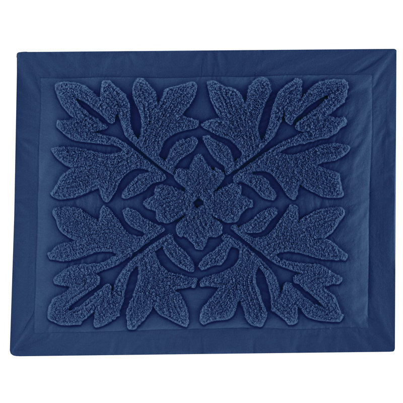 Taie décorative texturée en chenille à médaillon royal