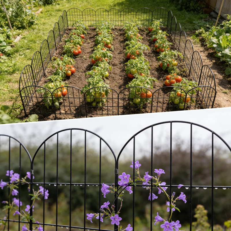 Steel Fence Panels Fencing with 10 Panel(s) Included, 60cm H x 33cm W