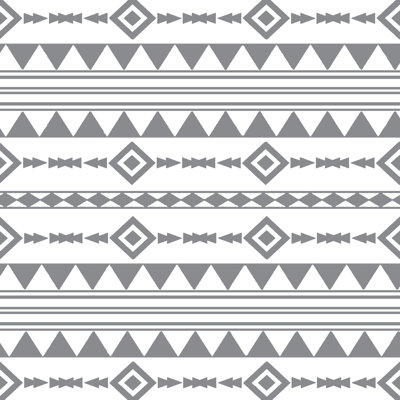 Grey Aztec - Wrapped Canvas Print