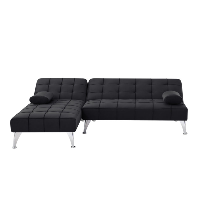 Canapé modulaire de 78,35 po de largeur, Noir ; argenté