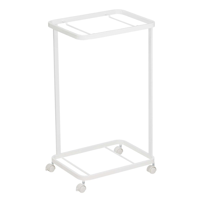 White Steel Laundry Cart with Wheels for Tosca Baskets