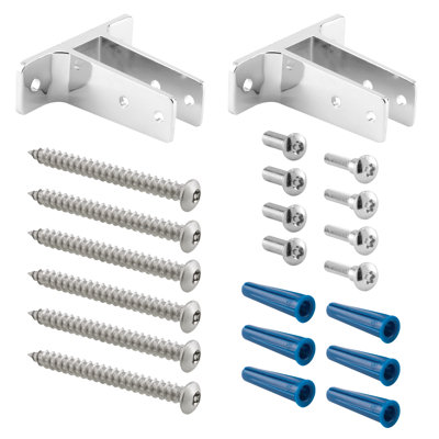 Prime-Line Two Ear Wall Bracket, For 1-in. Panels, Zinc Alloy, Chrome Plated Finish (Single Pack)