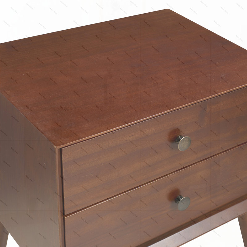 Table de chevet en bois massif Mid-Century