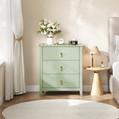27.5" Wide 3-Drawer Wood Dresser Nightstand for Bedroom