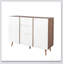Buffet durable avec 3 tiroirs et 2 portes, tablettes réglables pour un rangement et une présentation polyvalents