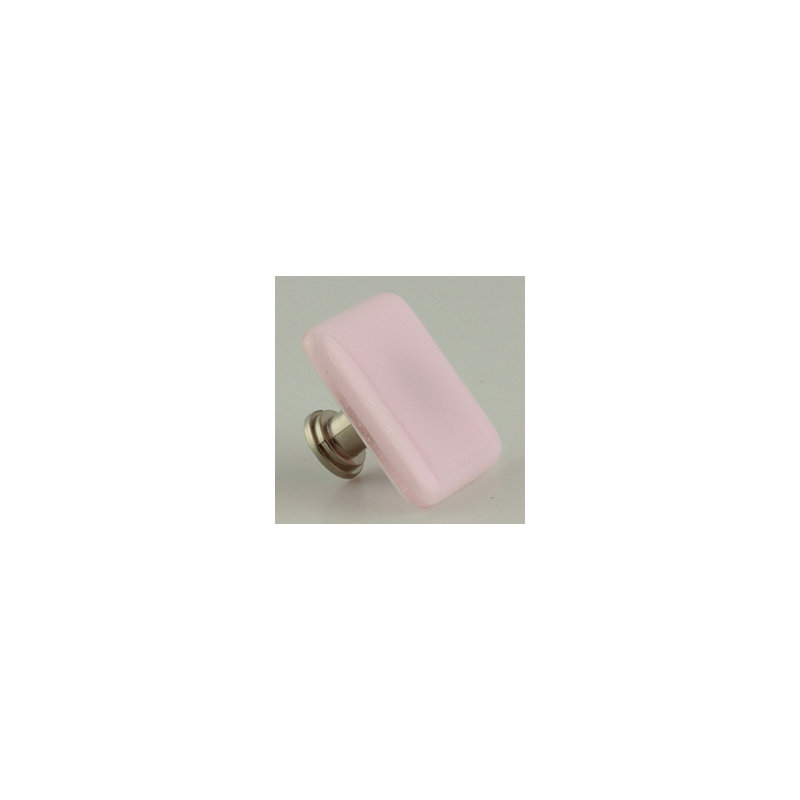 (5 Pack) 1-1/2 inch Handcrafted Glass Knob, Pink/Satin Nickel