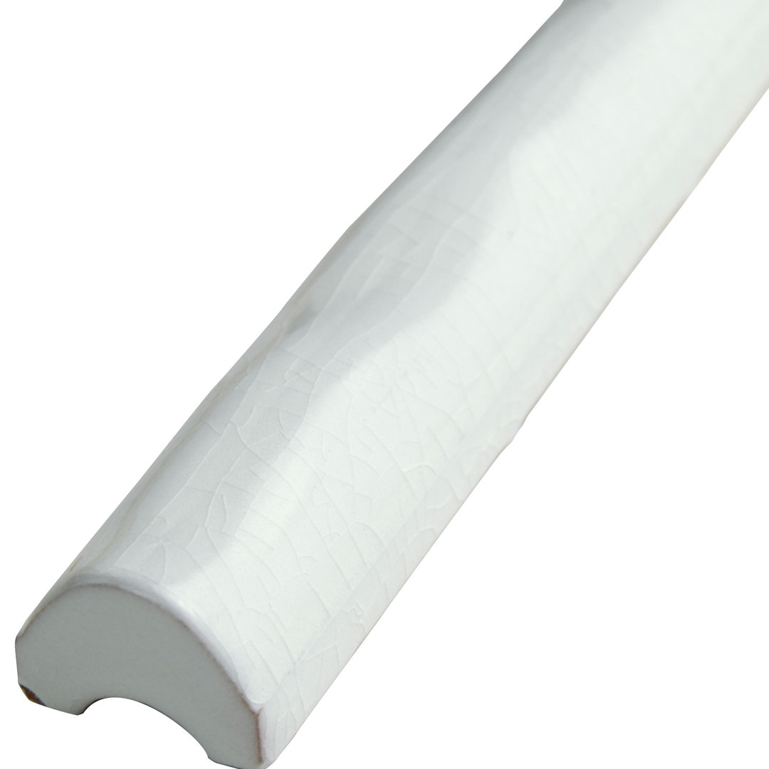 Antic Craquelle 3/4" x 6" Ceramic Mudcap Wall Tile Trim in Gris claro Merola Tile