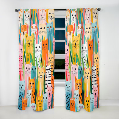Lucien - Animal Nursery Abstract Room Darkening Curtain - 1 Panels