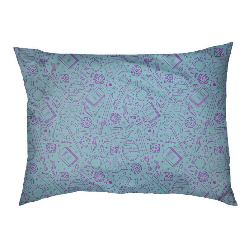 Coussin Byrge, Très grand (l 52 po x P 42 po x H 17 po), Bleu / mauve