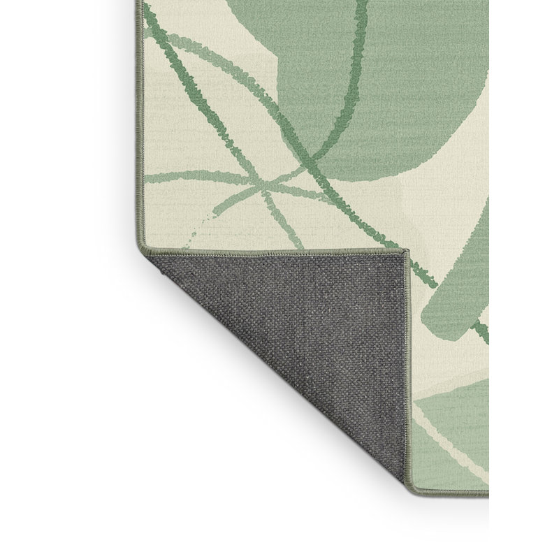 Soft Plush Estrada St Patties Modern & Contemporary Abstract Area Rug in Green – SageGreen Binding, 4x6