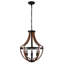 Luminaire suspendu 6 lumières grain de bois