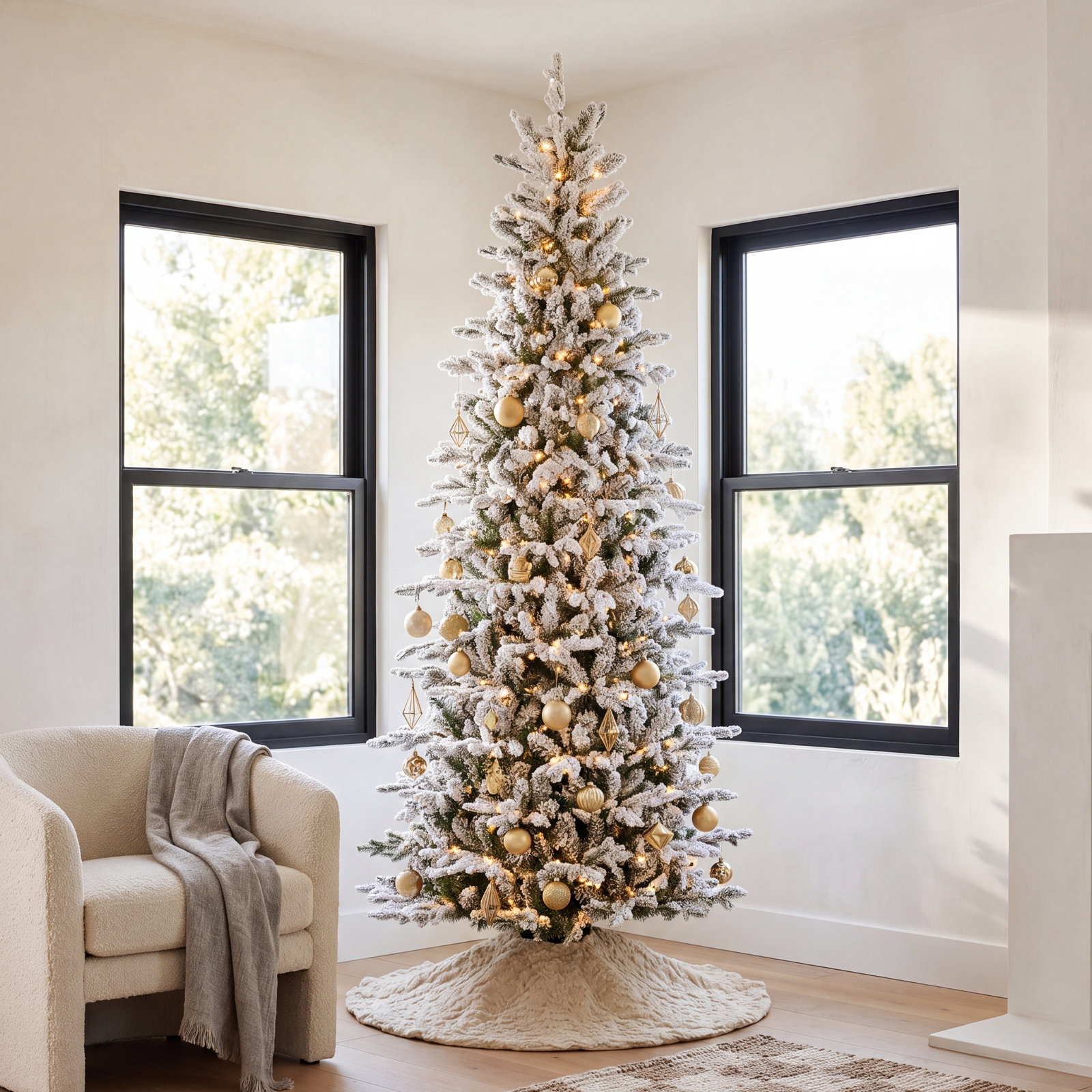 Frosted Wistler Spruce Spruce Tree, 7.5' H