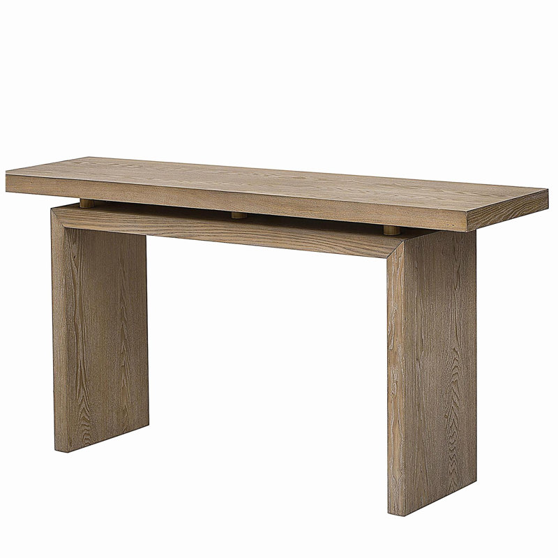 Uniquely Designed Ash Veneer Console Table, Natural