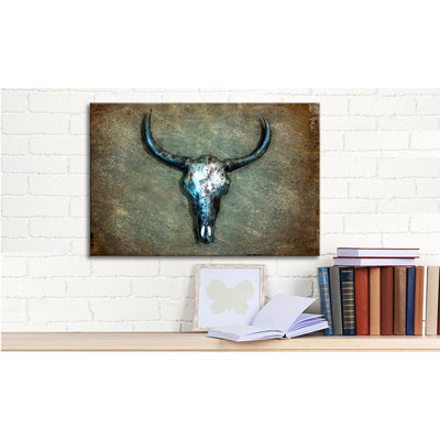Buffalo Skull Wall Art Set on Canvas