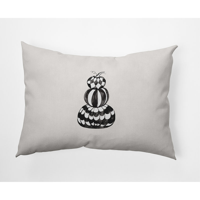  Housse et insert de coussin rectangulaire d'extérieur Pumpkin Stack, Blanc