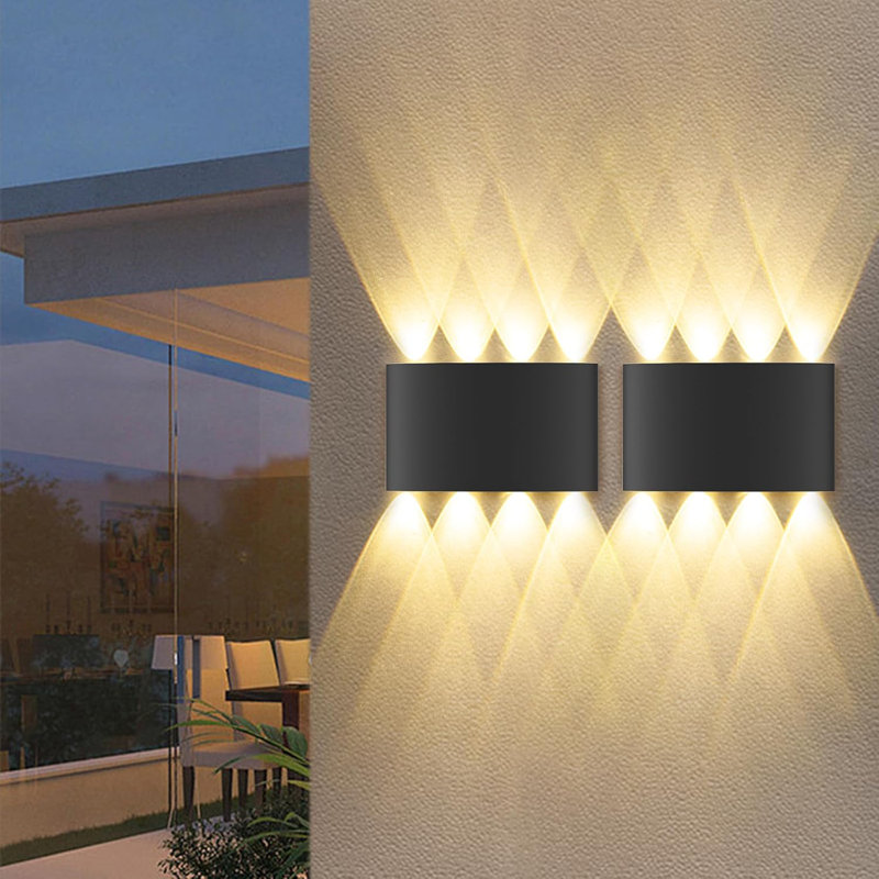 Ebern Designs 2 Pack 8W LED Up And Down Wall Lights IP65 Waterproof ...