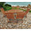 Mahmut 6 - Person Eucalyptus Solid Wood Patio Dining Set Extendable and Umbrella Hole Included Oval Table