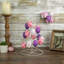 Œuf de Pâques à motif floral blanc et mauve 14,25 po