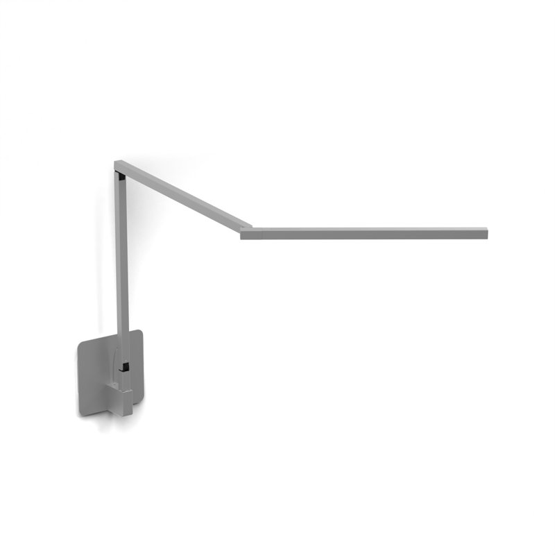 Lampe de bureau Z-Bar Gen 4 avec fixation murale câblée, 5000 K, Argent, H 12,5 po x l 25,6 po x P 4,5 po