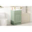 Meuble-lavabo de 18 pouces avec trou de robinet à un trou pré-percé, support de rangement et mécanisme de fermeture en douceur pour une porte pratique