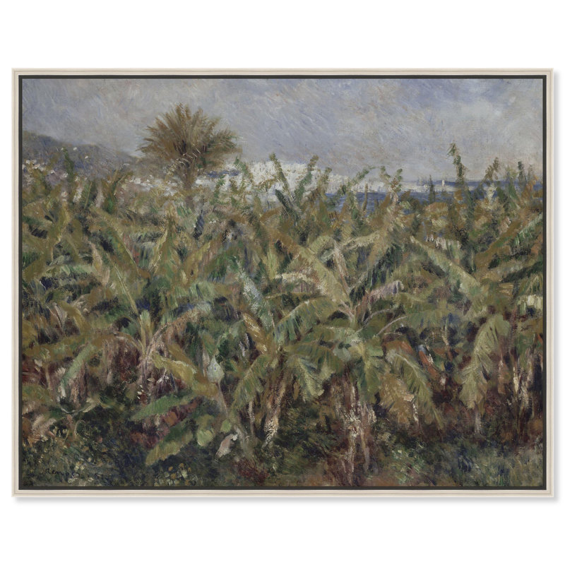 Field of Banana Trees Canvas Famous Artist Prints by , H 17 po x l 21 po, Cadre argenté