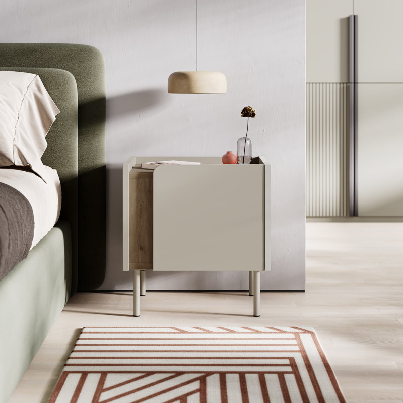 45.5cm W Manufactured Wood Bedside Table, White