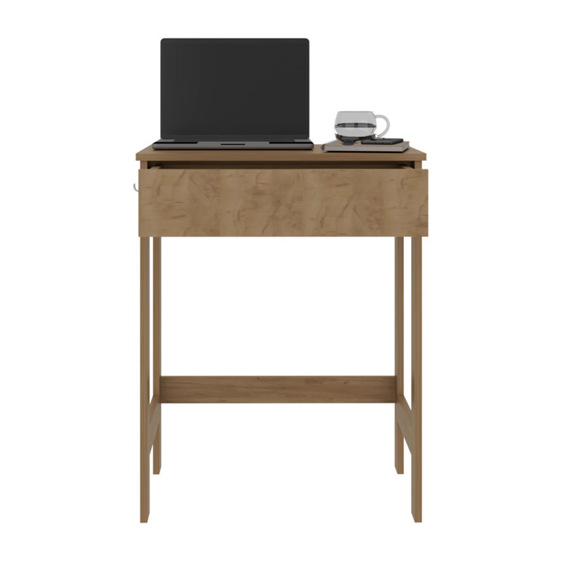 Bureau d'ordinateur Hills avec 2 tablettes latérales et surface de travail spacieuse