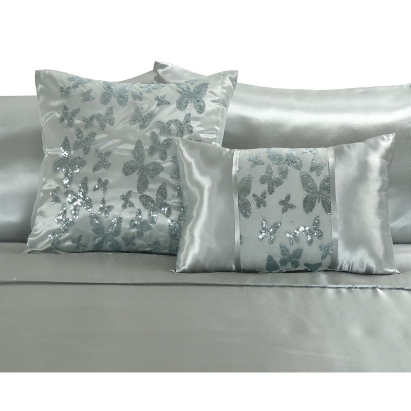 NZ Duvet Cover Set with Pillowcases, Super King, Silver