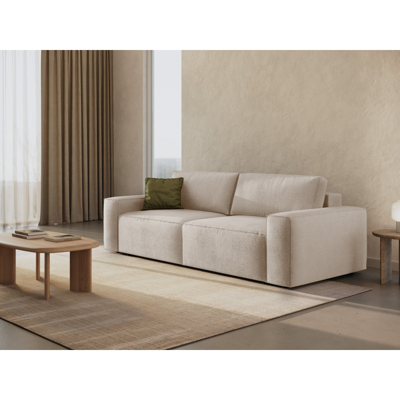 Biles 4 Seater Boucle Sofa Bed, Beige
